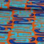 Preview: Viskose Druck grafisches Muster türkis blau orange